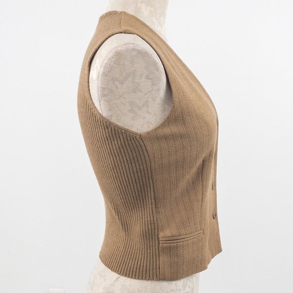 Vintage M French Cashmere 2pc Set Blazer Vest Tan - Picture 5 of 14